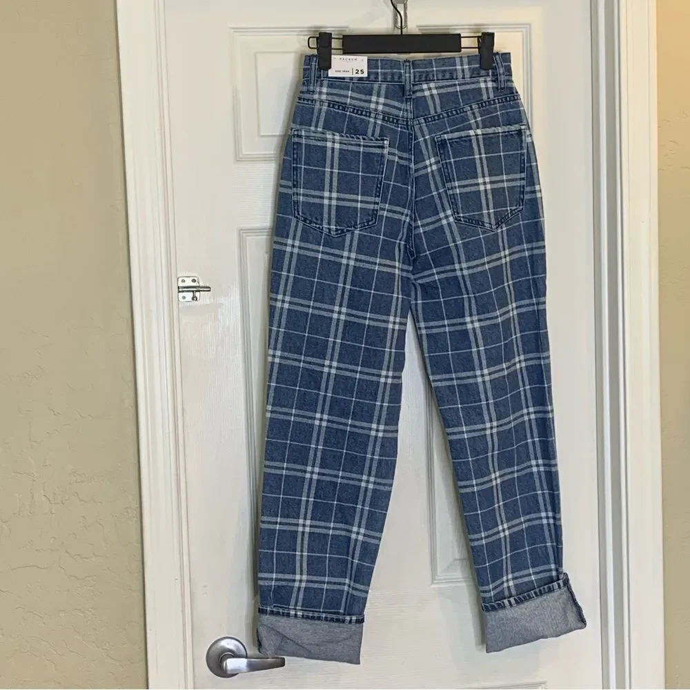 Pacsun Dad Jeans Plaid High Rise Size 25